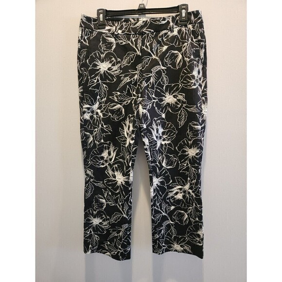 White House Black Market The Printed Crop Flare Sz 8 Resort Cruise - Picture 1 of 9